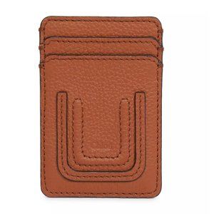 Chloe Marcie Vertical Leather Card Holder Tan